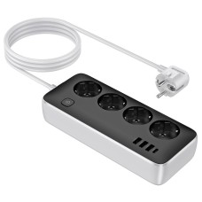 Подовжувач мережевий фільтр Hoco AC21 Sunlight 4-bit desktop socket (L=3M) 3USB/1Type-C 17W/3.4A black