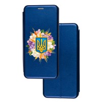 Чохол-книжка Samsung Galaxy A04s (A047) з малюнком синій Герб у квітах