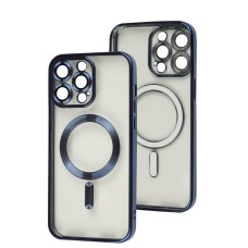 Чохол для iPhone 15 Pro Max Fibra Chrome MagSafe blue