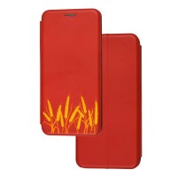 Чохол-книжка Samsung Galaxy A02S (A025) з малюнком червона колоски пшениці