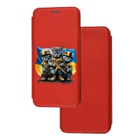 Чохол-книжка Samsung Galaxy A04s (A047) з малюнком червона військові котики