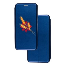 Чохол-книжка Samsung Galaxy A04s (A047) з малюнком синій колоски пшениці візерунок