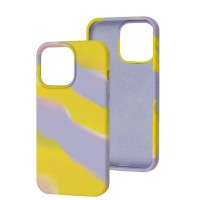 Чохол для iPhone 13 Pro Aquarelle full бузково-жовтий