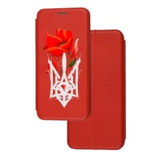 Чохол-книжка Samsung Galaxy A04s (A047) з малюнком червона Тризуб з квіткою маку