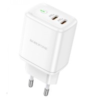 Мережевий зарядний пристрій Borofone BN9 Reacher dual port charger 35W White