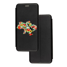 Чохол-книжка Samsung Galaxy A04s (A047) з малюнком чорний квітуча Україна