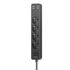 Мережевий перехідник XO WL10 (EU) 4USB function socket 1.8 meters (4AC+4USB) BLack
