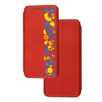 Чохол-книжка Samsung Galaxy А70 (А705) з малюнком жовто-блакитний візерунок
