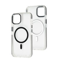 Чохол для iPhone 13 / 14 Colorful Metal Frame MagSafe black