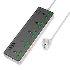 Подовжувач мережевий фільтр Hoco AC13A Talento 5-position socket 3USB/Type-C 10A black