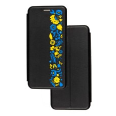 Чохол-книжка Samsung Galaxy A7 2018 (A750) з малюнком жовто-блакитний візерунок
