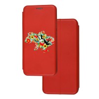 Чохол-книжка Samsung Galaxy A04s (A047) з малюнком червона квітуча Україна