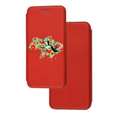 Чохол-книжка Samsung Galaxy A04s (A047) з малюнком червона квітуча Україна