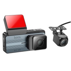 Відеореєстратор HOCO DV12 driving recorder 2K display (with rear camera) 3.69" WI-FI+GPS Grey