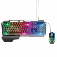 Клавіатура та миша HOCO GM12 Light and shadow RGB gaming Black