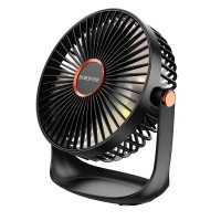 Портативний міні вентилятор Borofone DBF02 Cool desktop fan with light Black