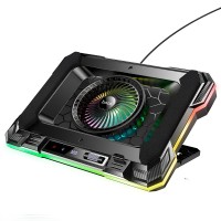 Підставка для ноутбука та MacBook Hoco DH20 Monnlight RGB notebook cooling holder 10RGB Black