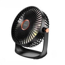 Портативний міні вентилятор Hoco DF12 Cool desktop fan with light Black