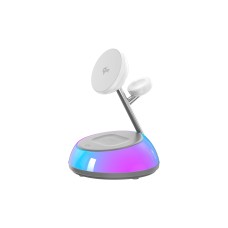 Бездротова зарядка Wiwu Aurora Qi2.0 3 в 1 15W White Wi-W036