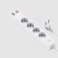 Подовжувач мережі WiWU 20W Smart Power Strip (4-220V/ 3USB/ 1PD 20W Type-C) EU Plug White