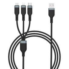 USB кабель WiWU Platinum PT05 3in1 cable (Lightning, Micro, Type-C 1,2 Black