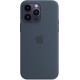 Чохол Silicone для iPhone 14 Pro Max Premium Case MagSafe Storm Blue